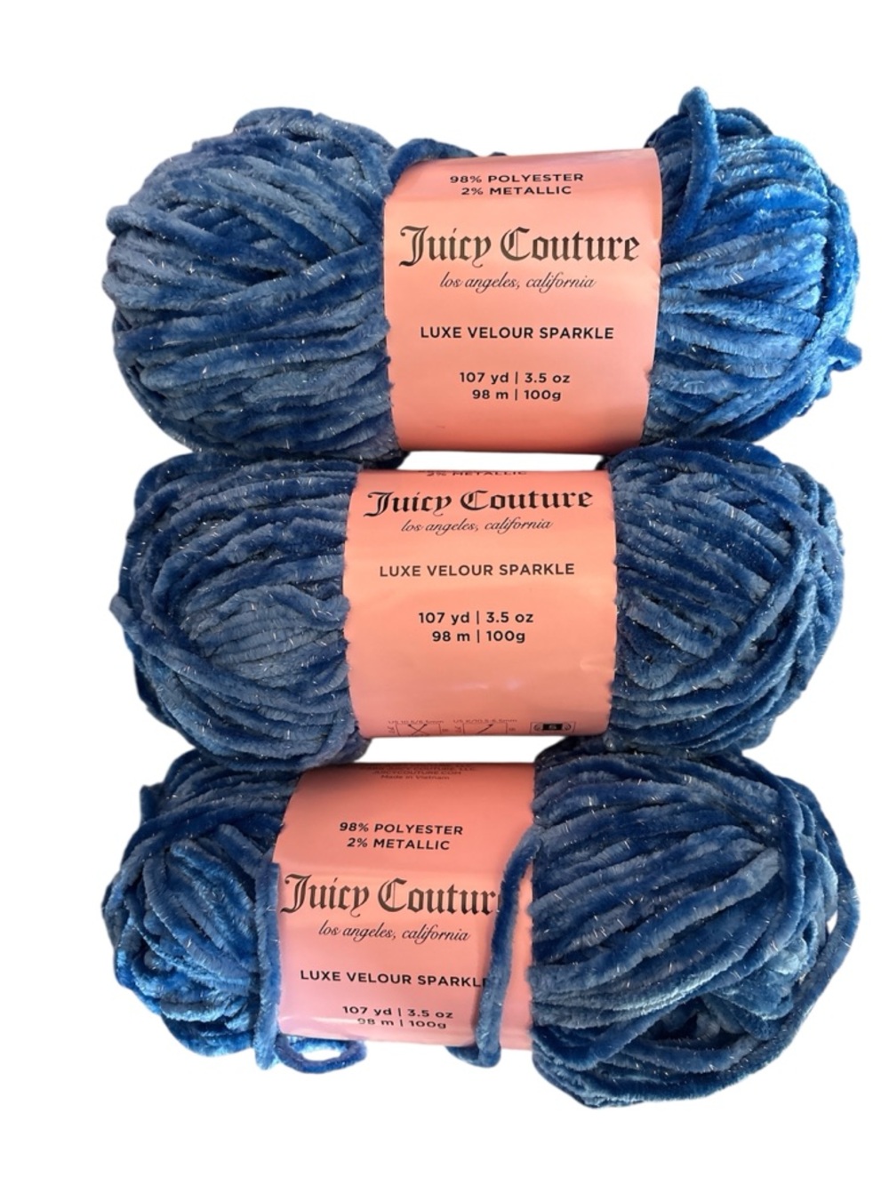 Juicy Couture Nautical Blue Luxe Velvet Yarn